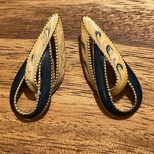 Elegant Gold and Black Earrings